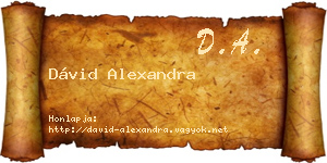 Dávid Alexandra névjegykártya