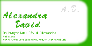 alexandra david business card