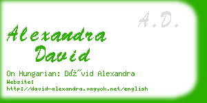 alexandra david business card